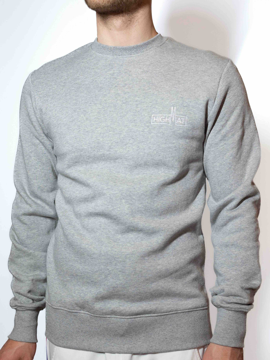 GREY SWEATER MIT STICK LOGO