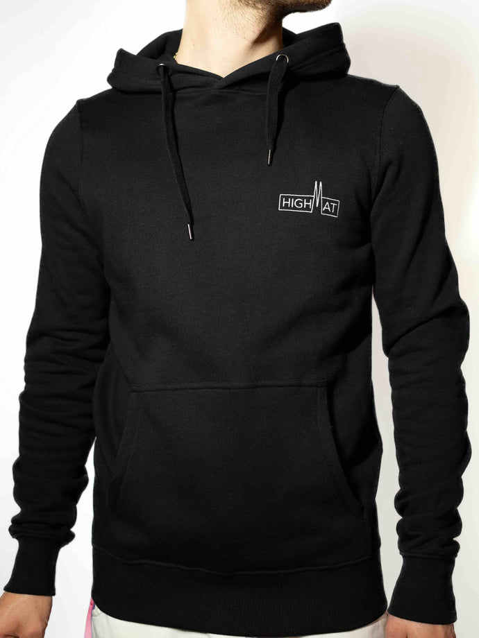 BLACK HOODIE MIT STICK LOGO
